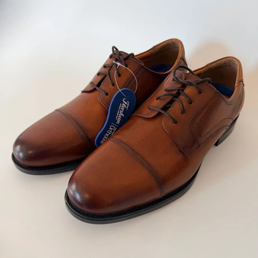 NWT Florsheim Men's 9EEE (9W) Leather Midtown Cap Toe Oxford Dress Shoes NWOB
